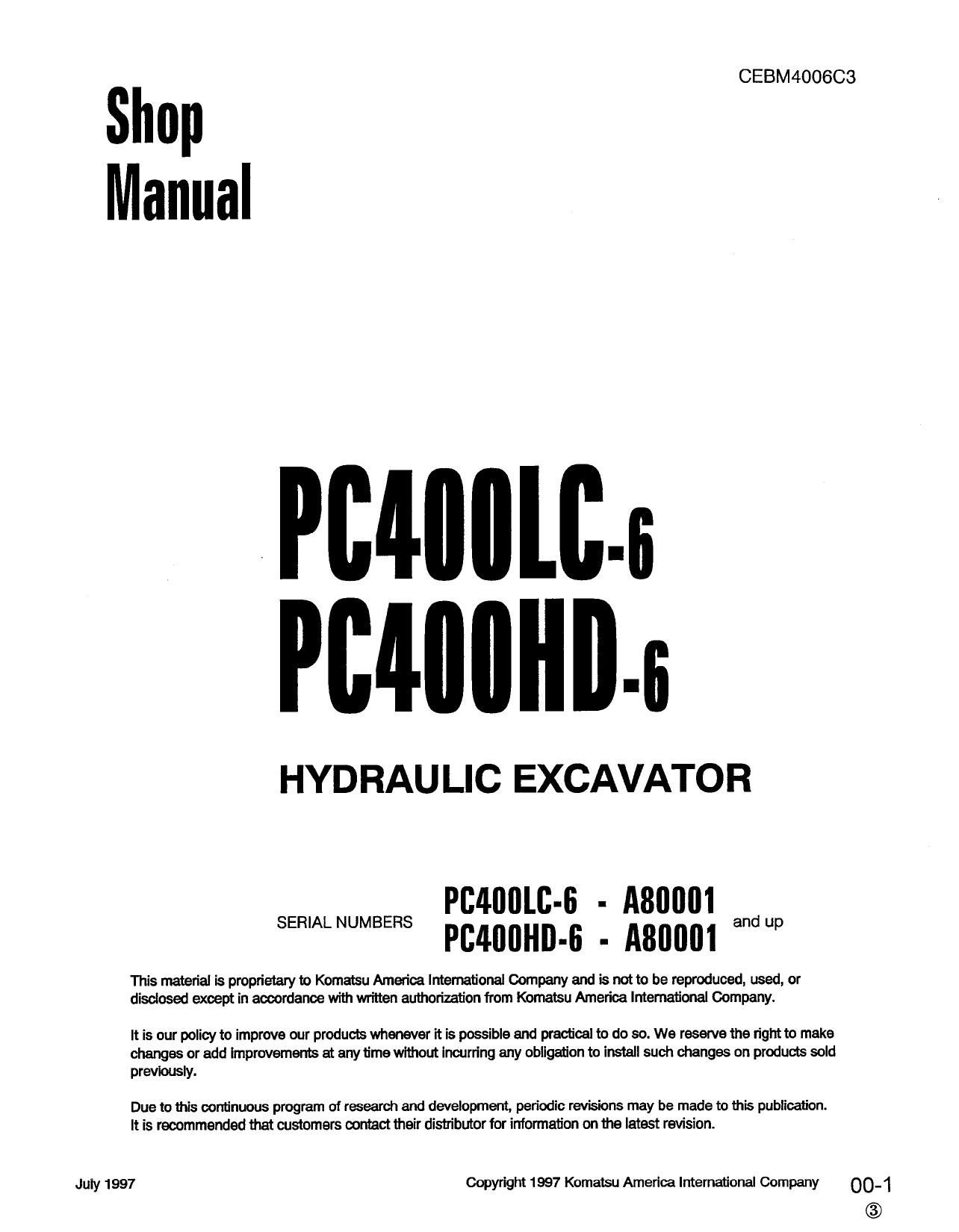 PC4OOLC-6 PC4OOHD-6Shop Manual